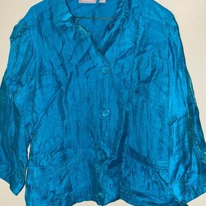 Chico's Vibrant Teal Button-Down Shirt